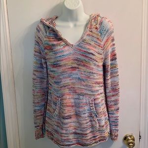 Multicolor hooded sweater size medium